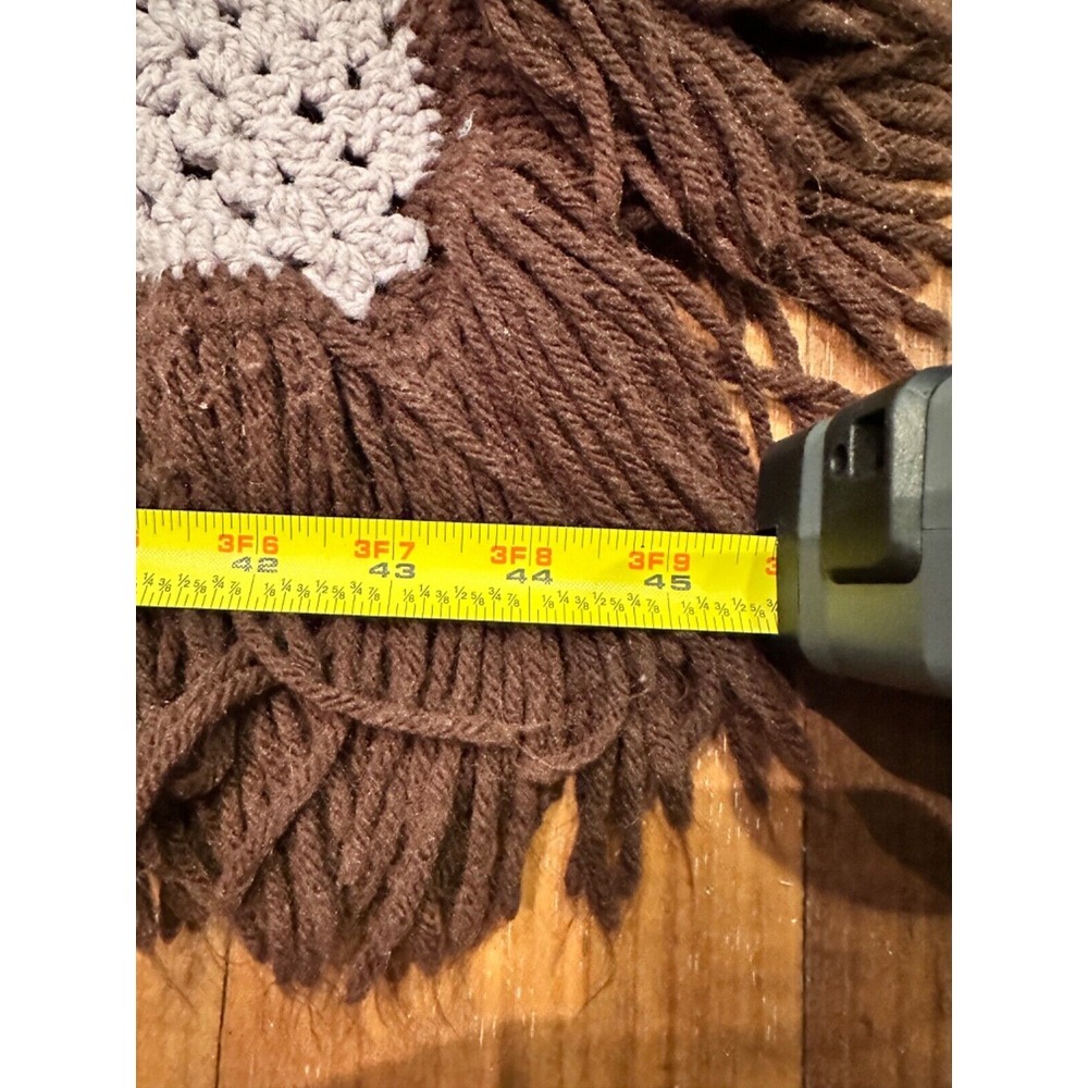 Vintage Granny Square Blanket Afghan Couch Throw Hand Made Crochet Brown 46x64" - Picture 3 of 5